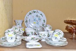 A WEDGWOOD WILD STRAWBERRY PATTERN TEA SET AND GIFT WARE, comprising eight cups, eight saucers,