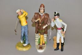 TWO ROYAL DOULTON FIGURES, comprising Morning Ma'am HN2895 and Teeing Off HN3276, together with