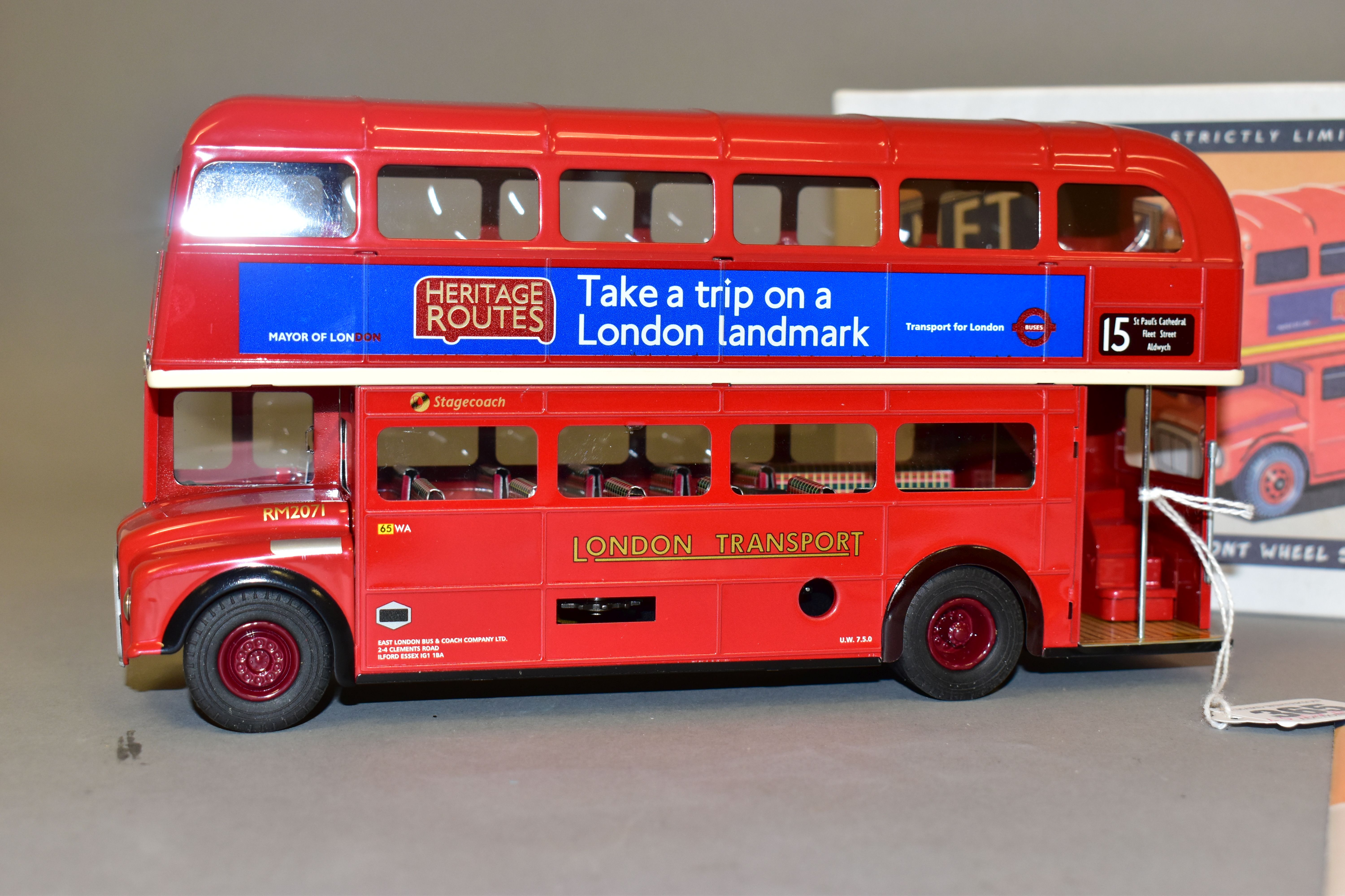 A CORGI METTOY LIMITED EDITION TINPLATE CLOCKWORK LONDON TRANSPORT ROUTMASTER BUS, No. MT 00103, - Image 2 of 6