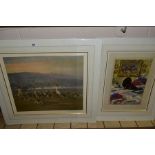 SIR ALFRED MUNNINGS (1878-1959) TWO OPEN EDITION PRINTS 'The Belvoir hounds exercising' and 'Black