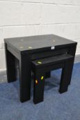 A G PLAN BLACK FINISH NEST OF TWO TABLES