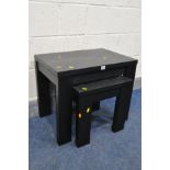 A G PLAN BLACK FINISH NEST OF TWO TABLES