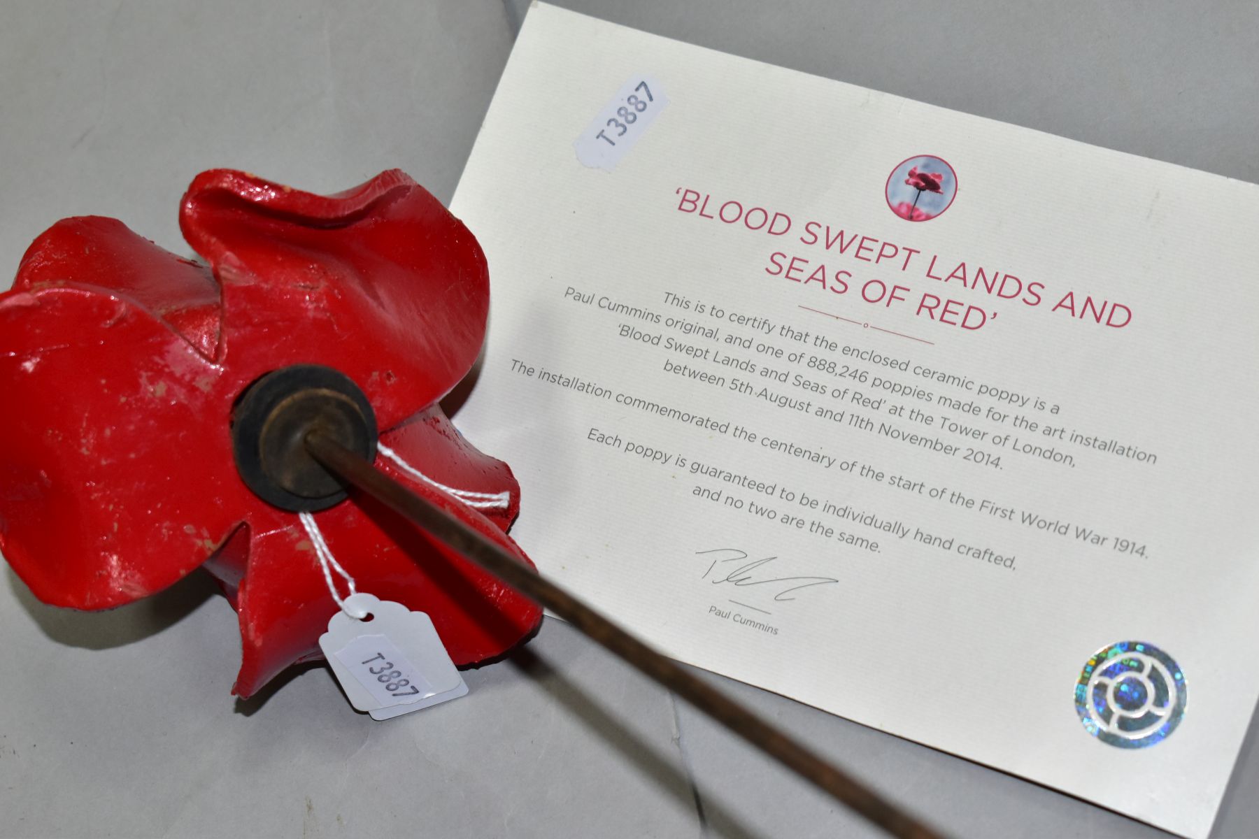 CERAMIC POPPY, ‘Blood Swept Lands and Seas of Red’ the Ceramic Poppy is a Paul Cummins original - Image 4 of 5