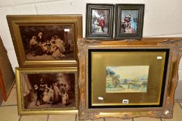 A LATE 19TH CENTURY WATERCOLOUR BY T H LILIAN, 'HAYMAKING NEAR TRING', framed, approximate size 15cm