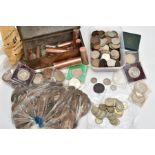 A LARGE BOX WITH AMOUNTS OF 20th CENTURY UK COPPER COINAGE, to include Approx. 260 grams of .500