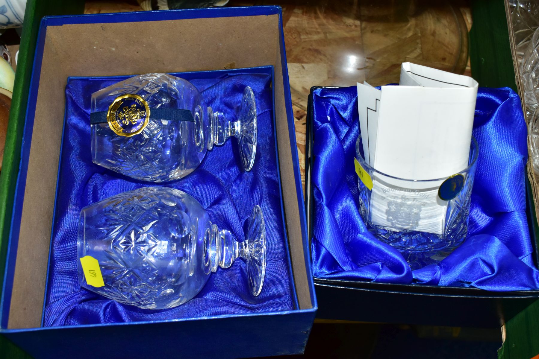 FOUR BOXES AND LOOSE CERAMICS AND GLASS WARES, to include a pair of boxed Derwent Crystal brandy - Image 2 of 10