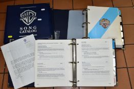 THREE VOLUMES OF WARNER/CHAPPELL MUSIC, (INC.) SONG CATALOG (SIC) COMPILED AND RESEARCHED BY ALAN