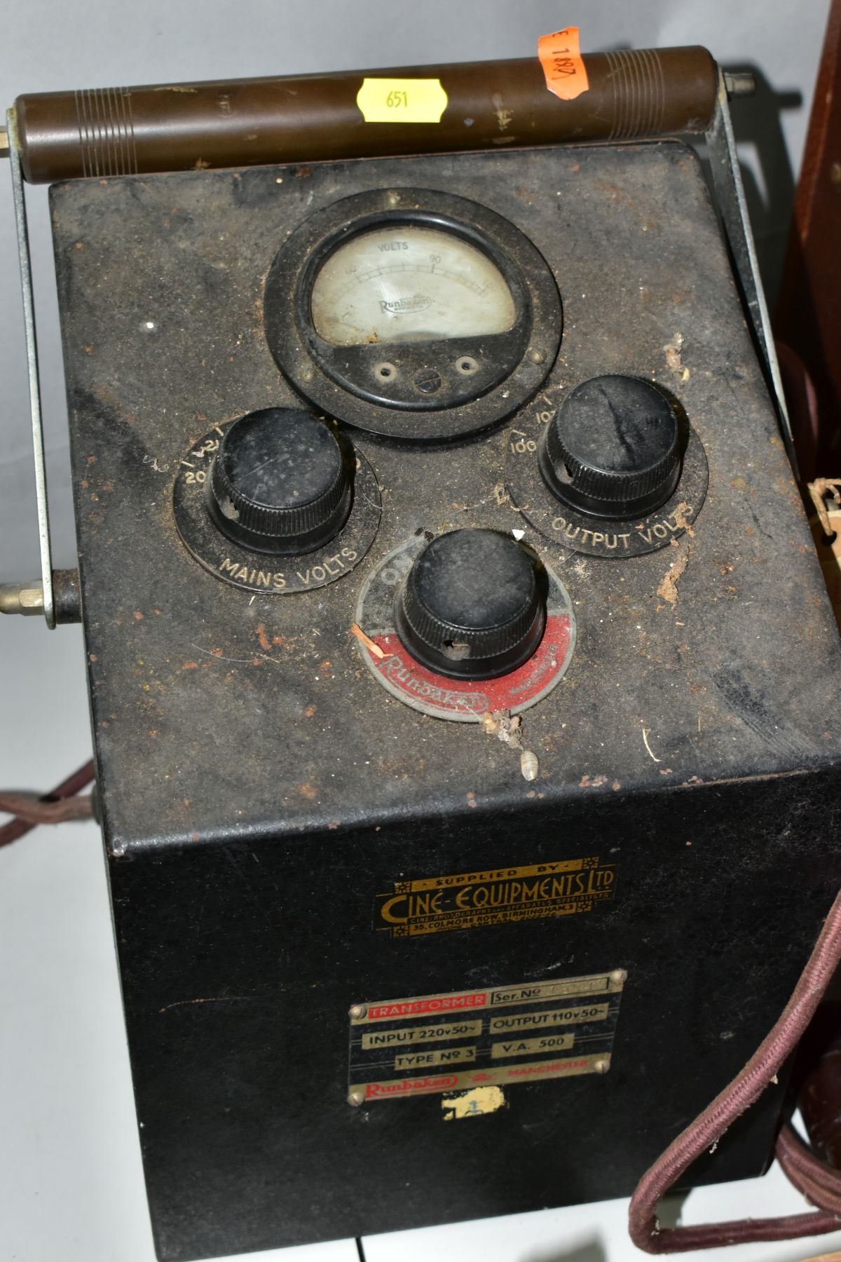 A SIMPLEX AMPRO PROJECTOR, WITH RUNBAKEN TRANSFORMER AND A BOX OF FILMS, comprising a cased - Image 3 of 10