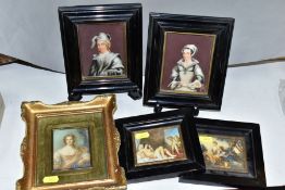 A PAIR OF 19TH CENTURY RECTANGULAR PORTRAIT MINIATURES OF 'LADY JANE GREY' AND 'LORD GUILFORD