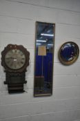 A VICTORIAN WALNUT DROP DIAL WALL CLOCK, singed Bell & Dames of Uttoxeter, with key and pendulum (