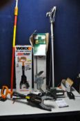 A WORX JAWSAW WG329E.9 chainsaw with battery and charger (PAT pass and working) along with a Black