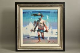 CHRISTIAN HOOK (BRITISH 1971) 'MAR DE PONIENTE' an artist proof edition print of a small boy at