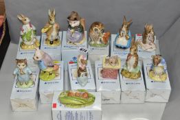 THIRTEEN BOXED ROYAL ALBERT BEATRIX POTTER FIGURES BP6, comprising And This Pig Had None, (written