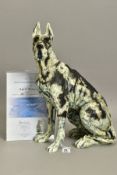 APRIL SHEPHERD (BRITISH CONTEMPORARY) 'ON GUARD' a limited edition sculpture of a Great Dane 93/295,
