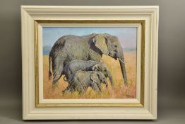 TONY FORREST (BRITISH 1961) 'FAMILY OUTING' a limited edition print of African Elephants 37/195,