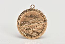 9CT GOLD PENDANT, St Christopher pendant with a modes of transport image on the reverse, approximate