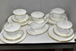 HAMMERSLEY, a twenty-two piece white and gold part dinner service.