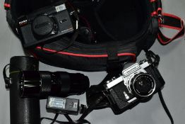 PHOTOGRAPHIC EQUIPMENT, comprising a Nikkormat FT 35mm SLR camera body fitted with a Nikkol-S 35mm