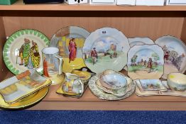 ROYAL DOULTON HISTORIC AND SHAKESPEARE SERIES WARE, comprising a Plymouth Hoe plate, Stratford