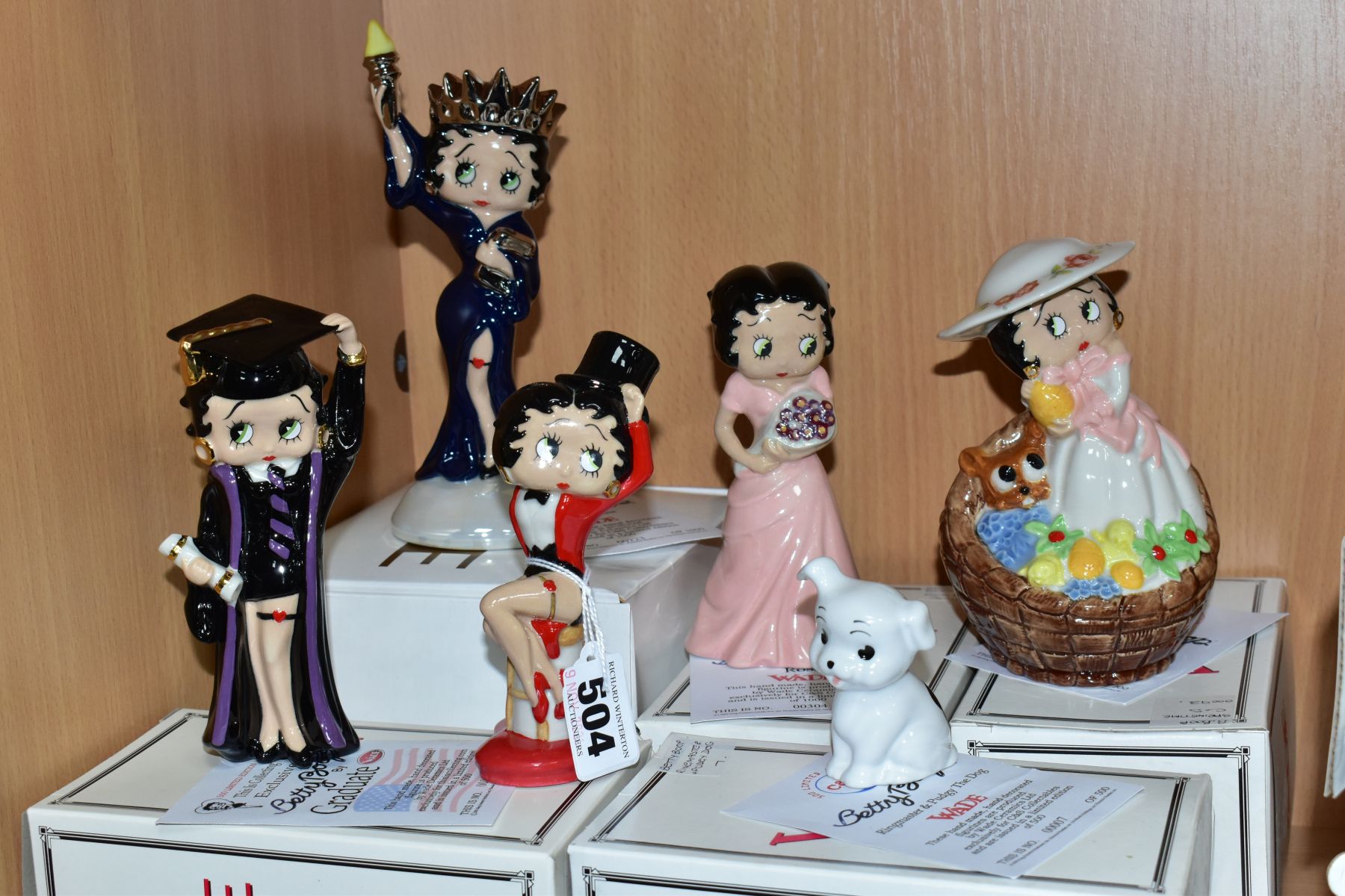 FIVE BOXED LIMITED EDITION WADE BETTY BOOP FIGURES, comprising four exclusively for C & S