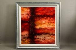 KERRY DARLINGTON (WELSH 1974) 'PARACUTIN' An abstract mixed media painting, signed bottom right with