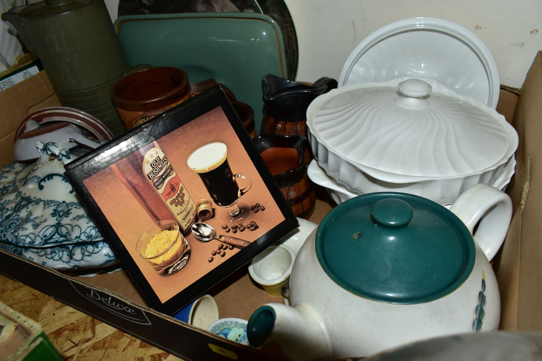 FOUR BOXES AND LOOSE CERAMICS AND GLASS WARES, to include a pair of boxed Derwent Crystal brandy - Image 8 of 10