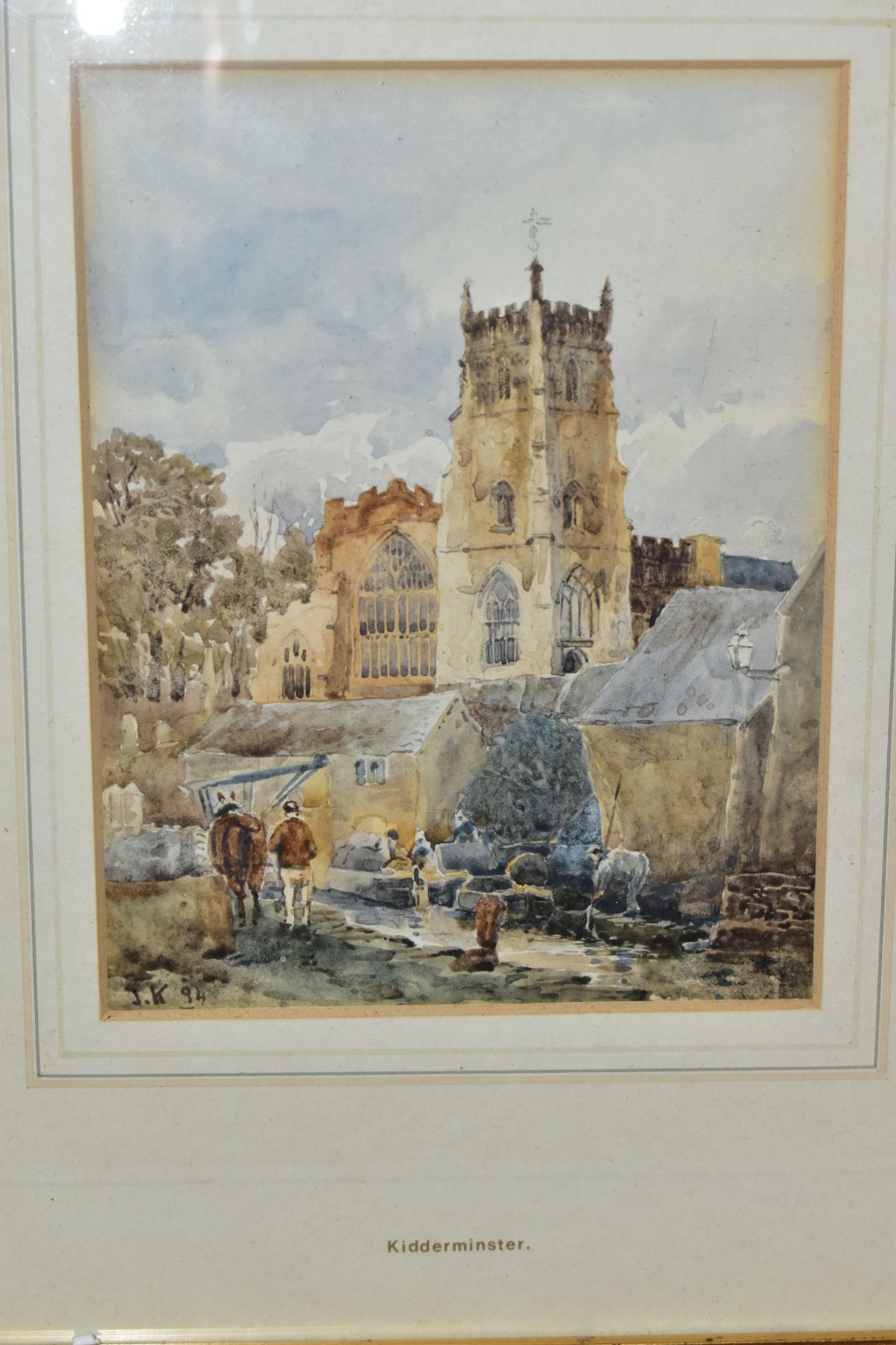 JOHN KEELEY (1849-1930) 'KIDDERMINSTER' a view towards St Mary and All Saints Church, initialled and - Image 2 of 5