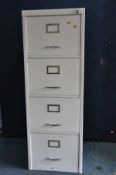 A ALUMINIUM FILING CABINET four draws and key