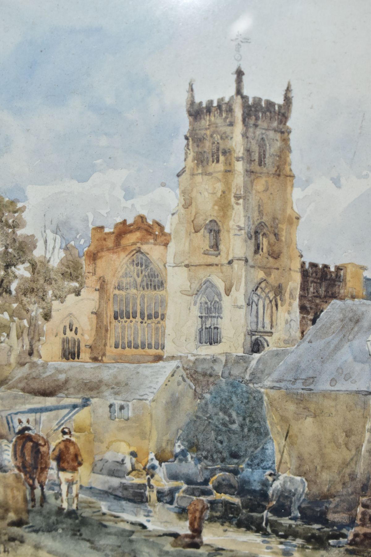 JOHN KEELEY (1849-1930) 'KIDDERMINSTER' a view towards St Mary and All Saints Church, initialled and - Image 3 of 5