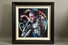 ZINSKY (CONTEMPORARY) 'WINTER IS COMING' a portrait of Kit Harington as Jon Snow, signed limited