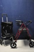 A PERFORMANCE HEALTH ROLLATOR folding rollator and a unbranded folding shopping trolley (2)