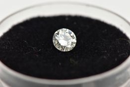 A LOOSE ROUND BRILLIANT CUT DIAMOND, single round brilliant cut diamond, colour assessed as I-J,