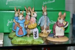 FOUR BOXED JOHN BESWICK BEATRIX POTTER FIGURES/GROUPS, comprising two tableaux Flopsy and Benjamin