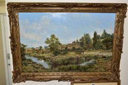 BRIAN TOVEY (BRITISH 1943) 'UPPER SLAUGHTER AND THE RIVER EYE', a wonderfully detailed depiction