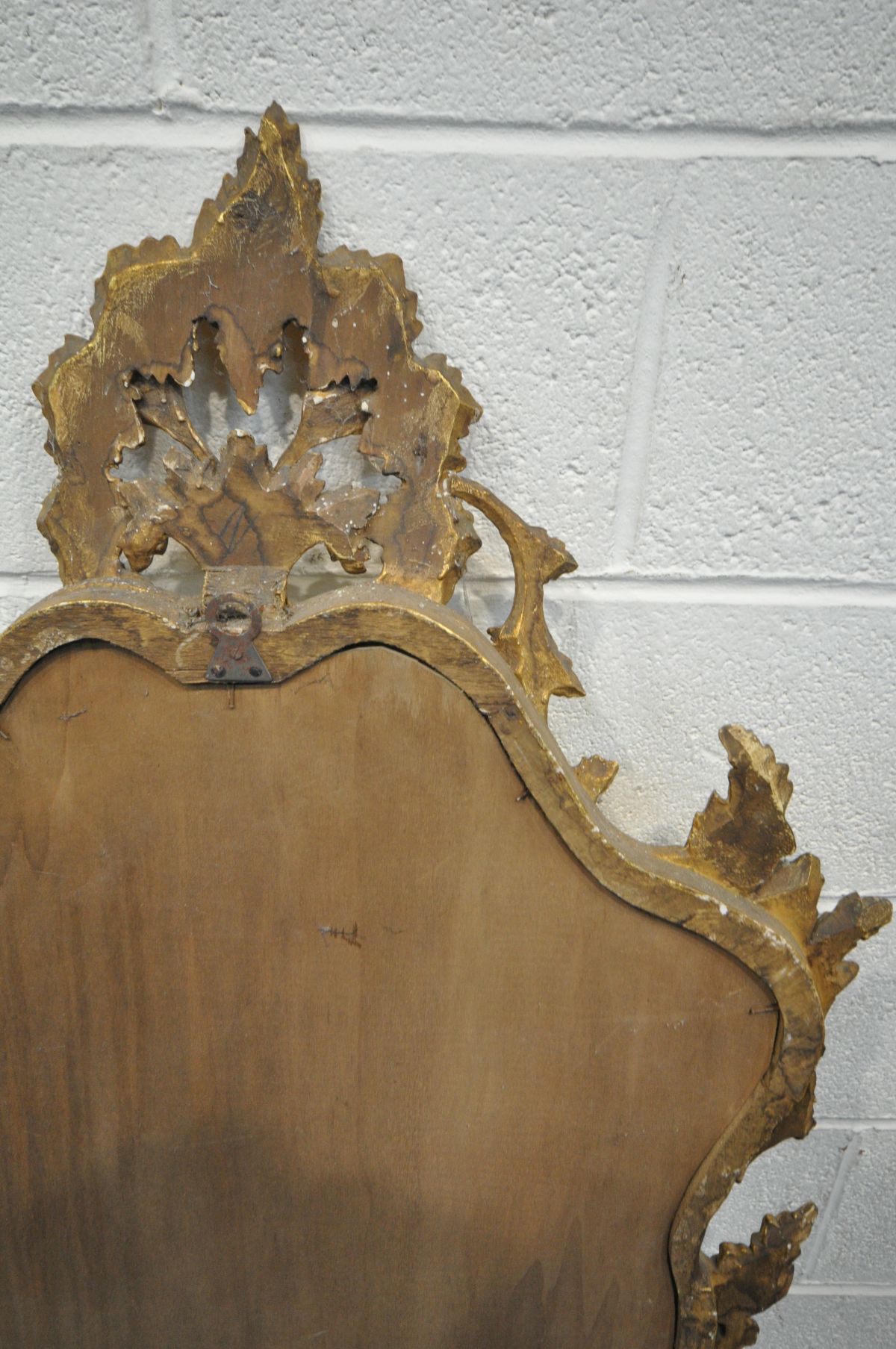 A FRENCH STYLE GILTWOOD WALL MIRROR, with acanthus leaves, flower heads below a still life surmount, - Image 5 of 8