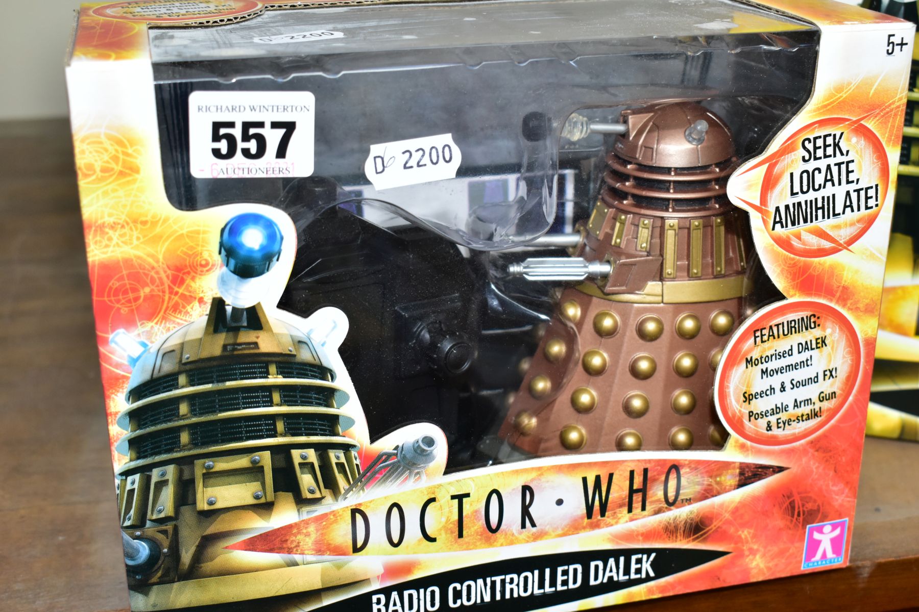 TWO BOXED RADIO CONTROLLED DALEKS, comprising a Character Options Ltd copper coloured radio - Image 2 of 4