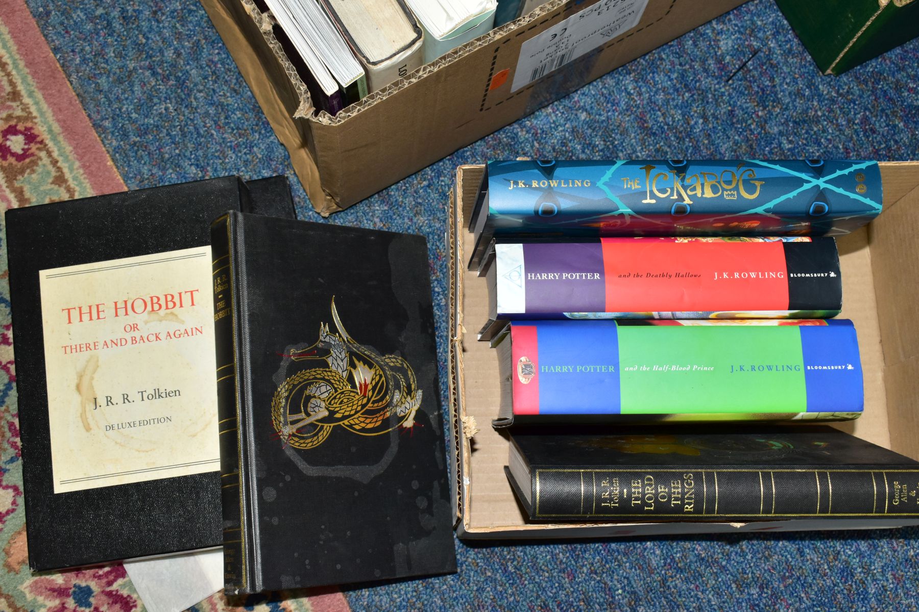 BOOKS, three boxes containing approximately thirty-seven hardback titles to include THE LORD OF - Image 2 of 4