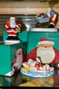 SIX COALPORT FATHER CHRISTMAS CHARACTER FIGURES, comprising boxed limited edition Christmas Begins