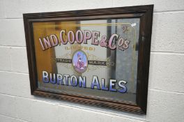 A IND, COOPE & CO'S LIMITED PUB ADVERTISING MIRROR, reading trade mark and Burton ales below,