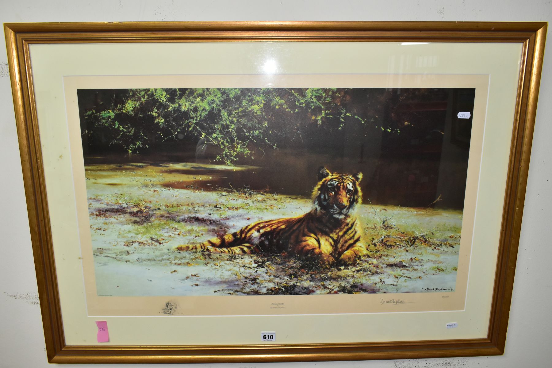 DAVID SHEPHERD (BRITISH 1930-2017) 'Indian Siesta', a signed Limited Edition print of a Tiger