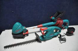 A BOSCH ART 23 COMBITRIM strimmer and a Bosch AHS 41 ACCU with battery and charger (both PAT pass