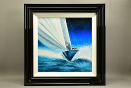 VIC GARTSIDE (BRITISH 20TH CENTURY) A YACHT UNDER SAIL ON THE OCEAN, signed bottom left oil on