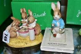 TWO BOXED JOHN BESWICK BEATRIX POTTER FIGURE/GROUP, both for 100th Anniversary of Tale of Peter