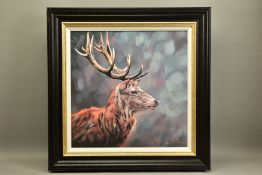 DEBBIE BOON (BRITISH CONTEMPORARY), 'LORD AND MASTER', a signed limited edition print of a stag,