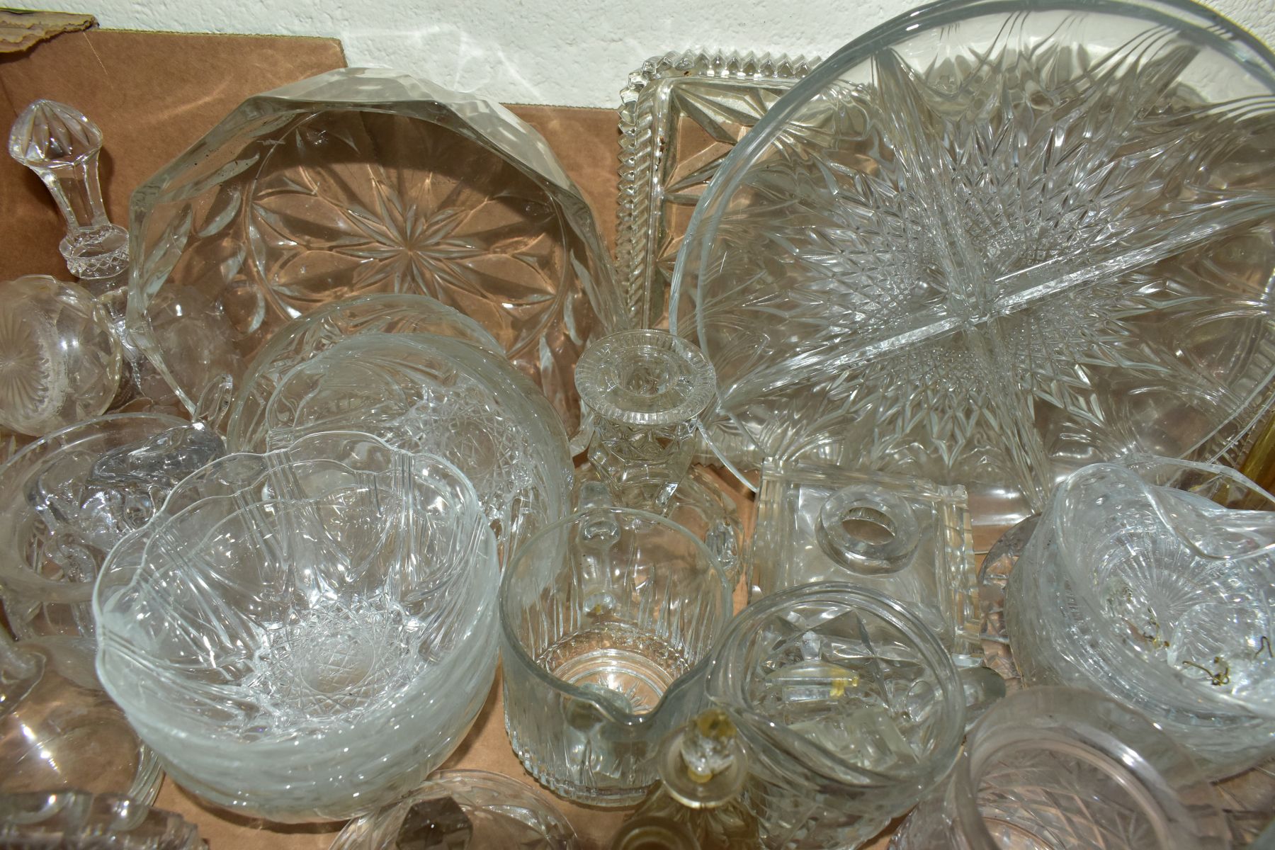 THREE BOXES OF ASSORTED GLASSWARE, including a carafe and glass, three decanters and stoppers, - Image 5 of 5