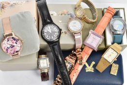 A SELECTION OF WATCHES, nine watches men's and women's, names including Citizen and Swatch, also