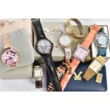 A SELECTION OF WATCHES, nine watches men's and women's, names including Citizen and Swatch, also