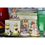 SEVEN ROYAL DOULTON BRAMBLY HEDGE FIGURES, comprising two Primrose Picking Berries DBH33, Wilfred