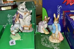 FOUR BESWICK WARE BEATRIX POTTER FIGURES, comprising boxed limited edition Tabitha Twitchit and