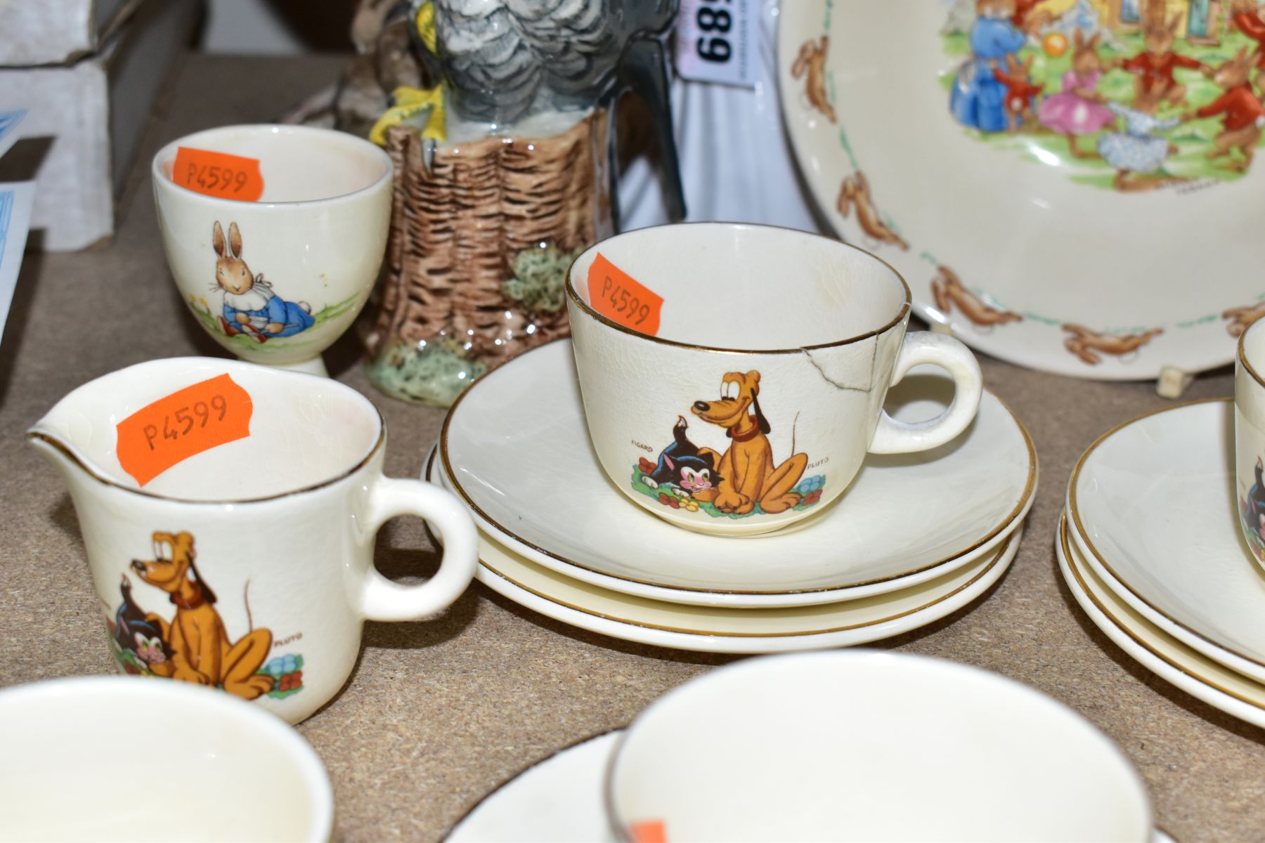 A GROUP OF CERAMIC WARES, comprising a Beswick Walt Disney children's part tea set of cream jug, - Image 5 of 12